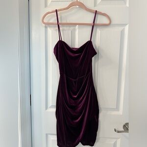 Windsor Velvet Mini Dress - Deep Purple